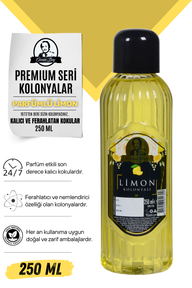 Premium Seri Limon Kolonyası 250ml Pet Şişe