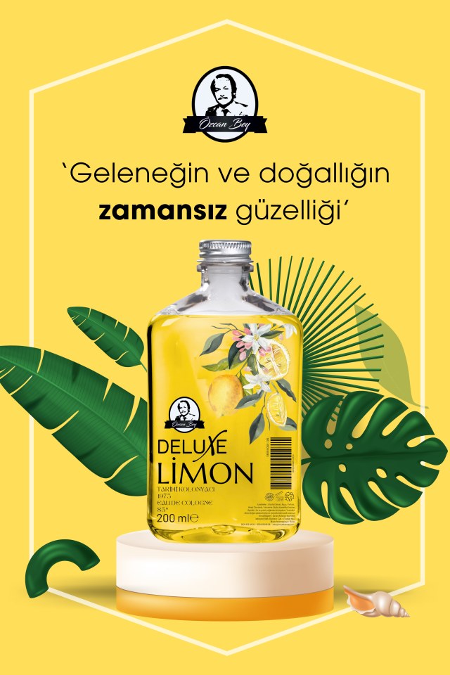 Deluxe Seri Limon Çiçeği Kolonyası 200ml Cam Şişe