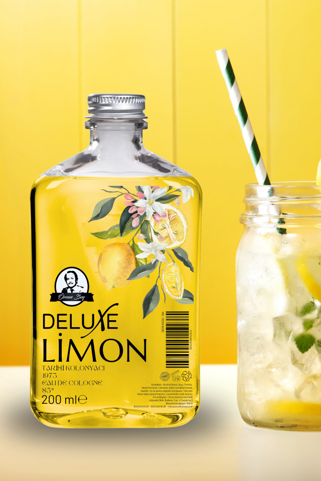 Deluxe Seri Limon Çiçeği Kolonyası 200ml Cam Şişe