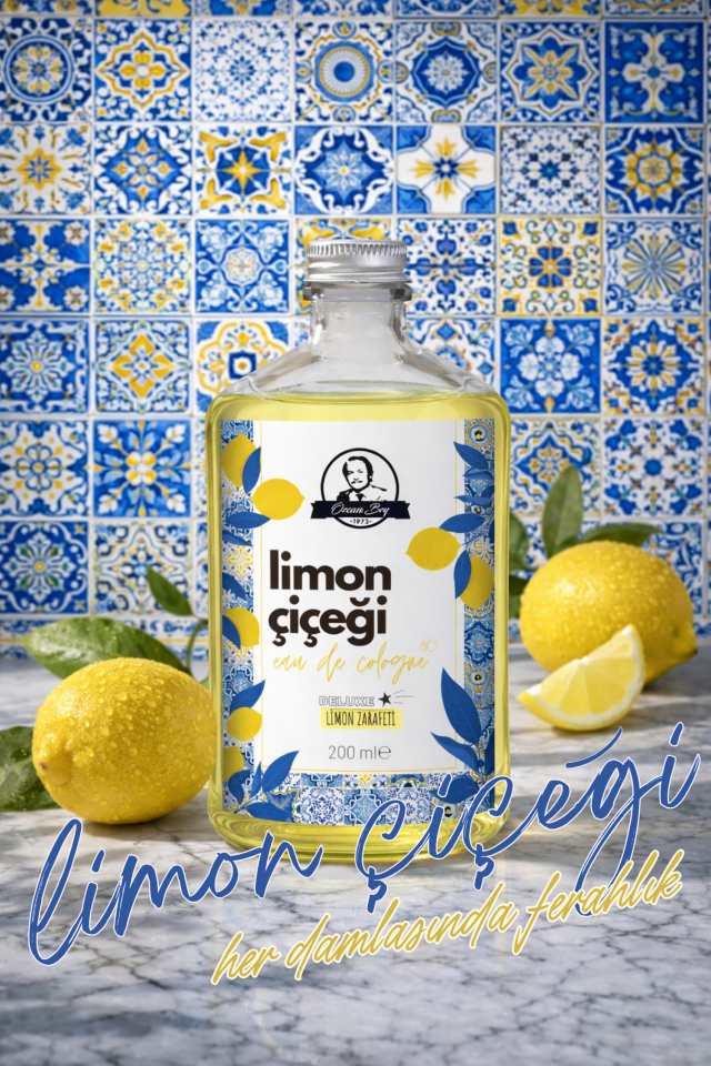 Deluxe Seri Limon Çiçeği Kolonyası 200ml Cam Şişe