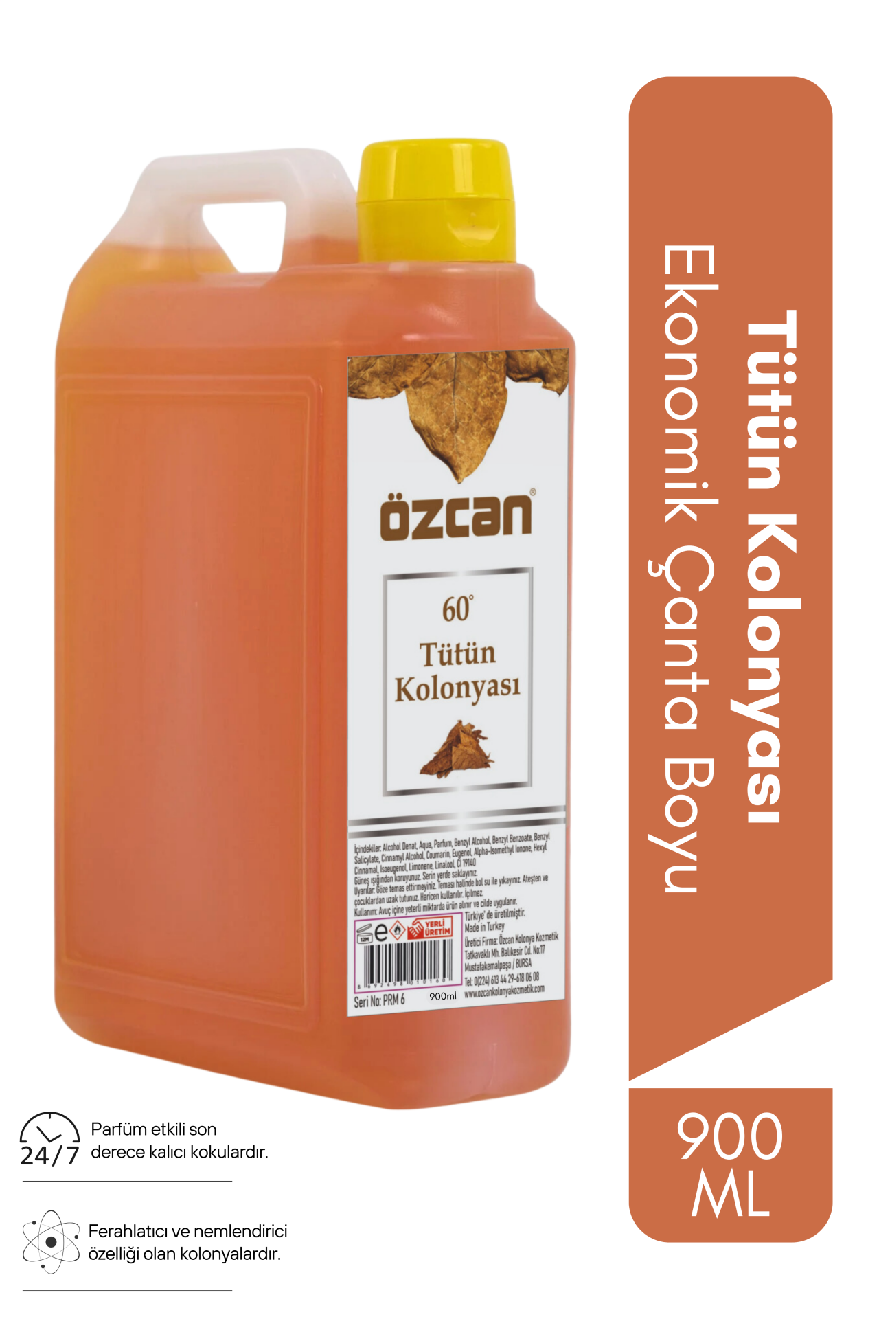 Tütün Kolonyası 900ml Ekonomik Çanta Plastik Şişe