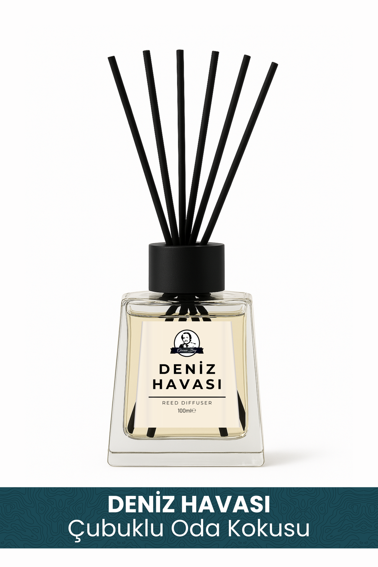Deniz Havası Kokulu Çubuklu Oda Kokusu 100ml Dekoratif Cam Şişe