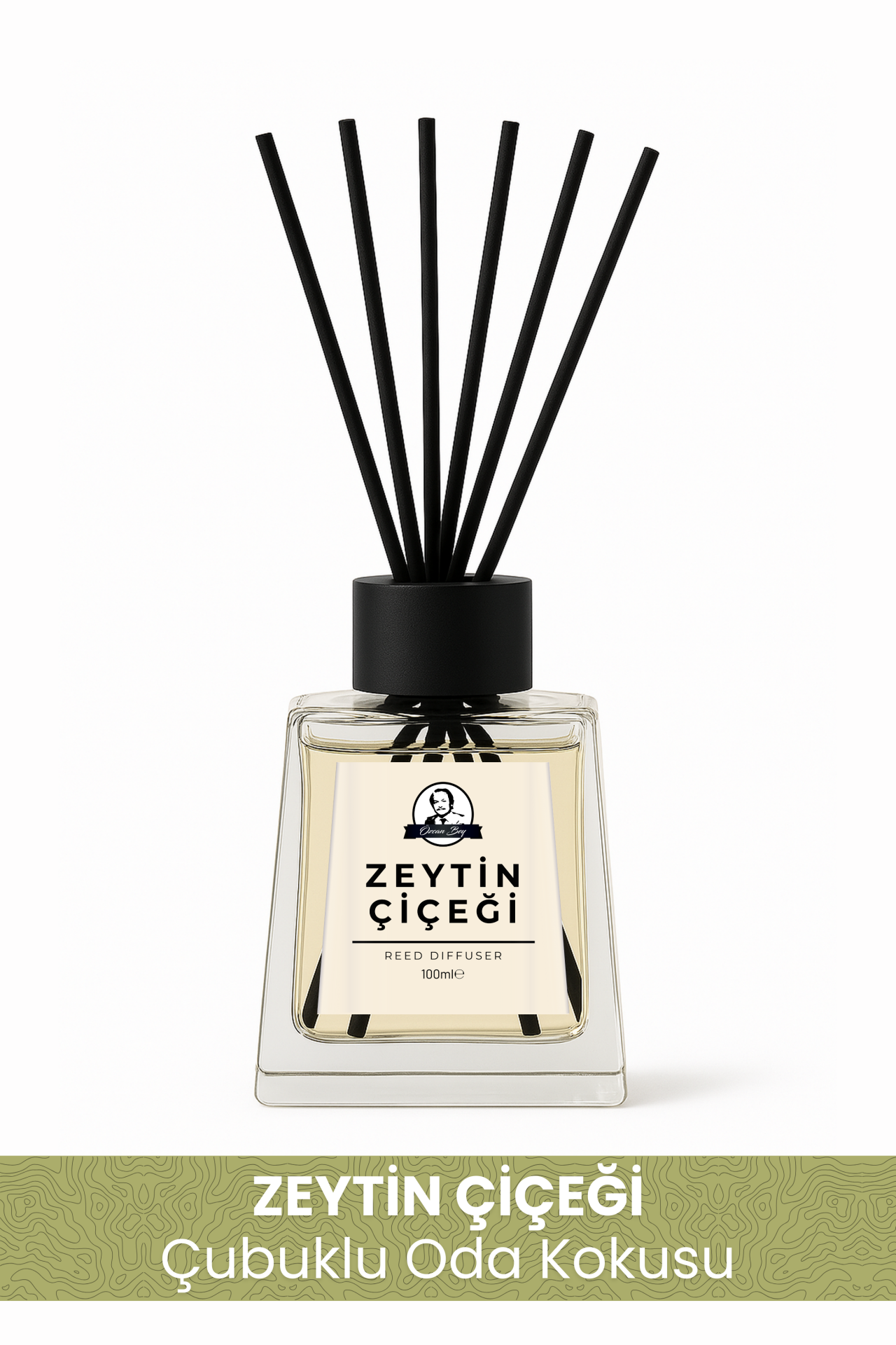 Zeytin Çiçeği Kokulu Çubuklu Oda Kokusu 100ml Dekoratif Cam Şişe