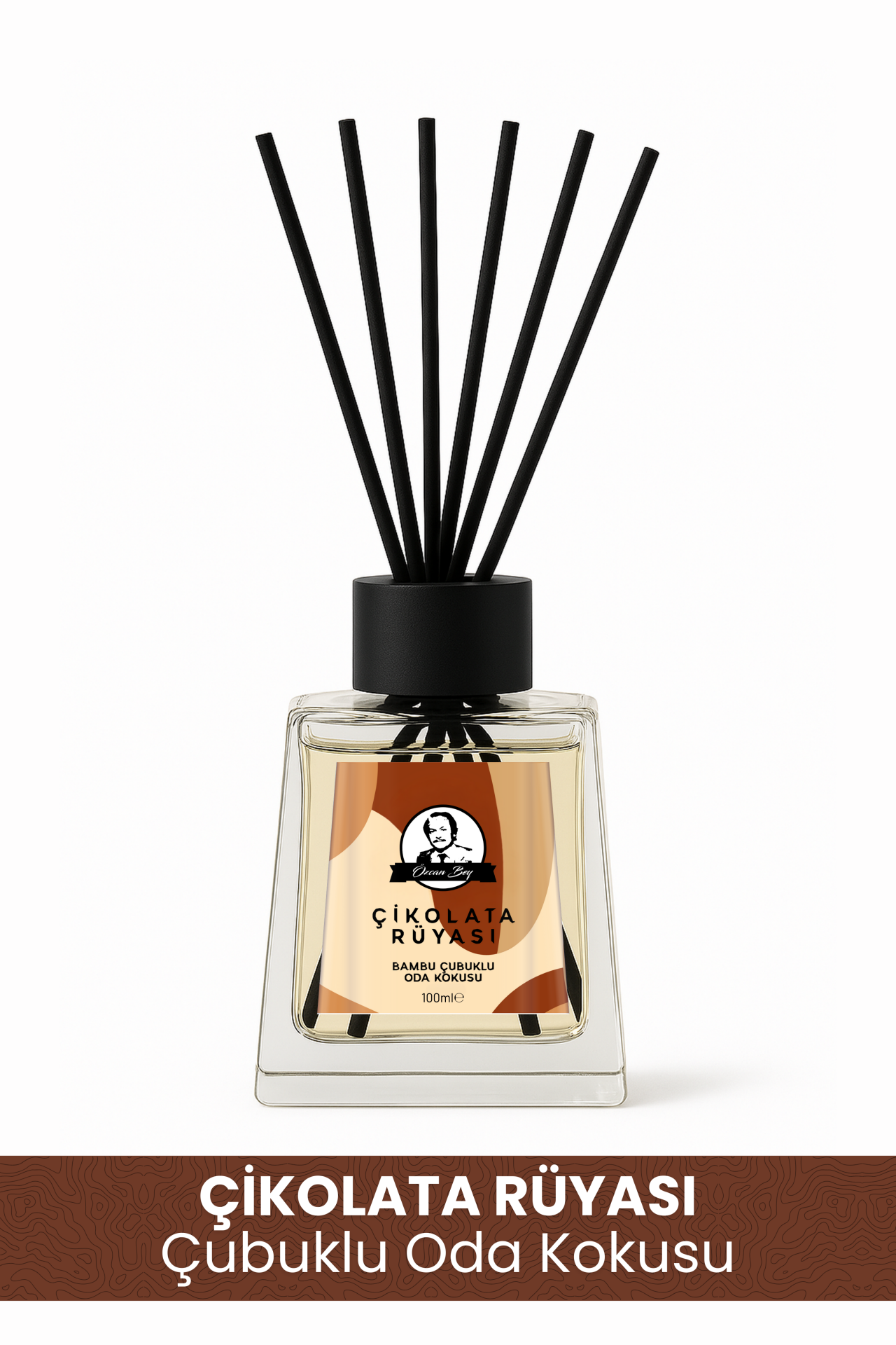 Çikolata Rüyası Kokulu Çubuklu Oda Kokusu 100ml Dekoratif Cam Şişe