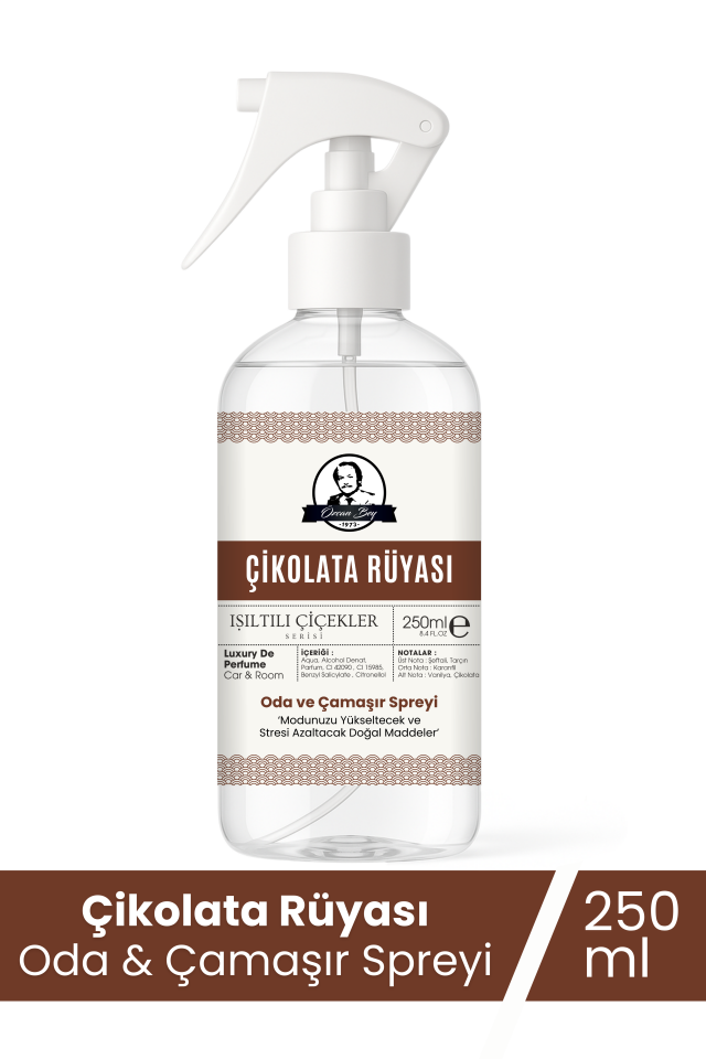 Çikolata Rüyası Parfümlü Oda ve Çamaşır Spreyi 250ml Ortam ve Araba Kokusu