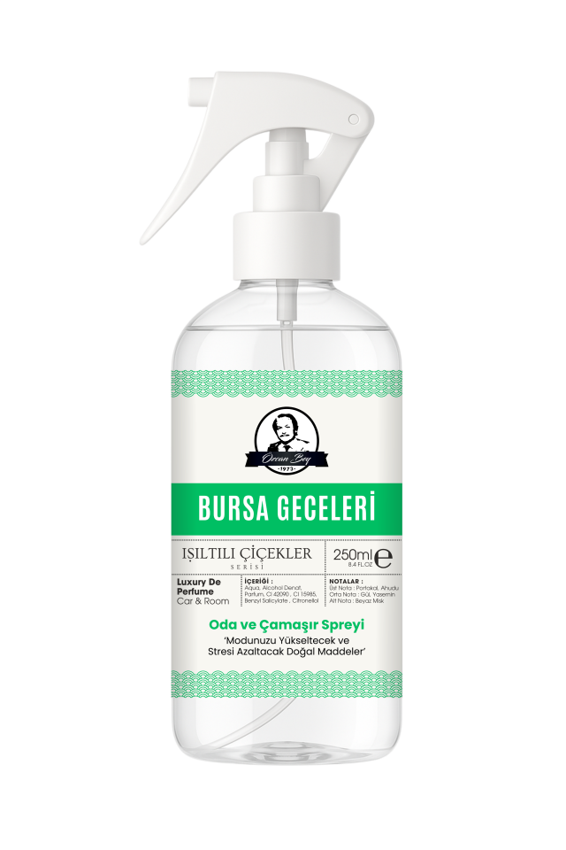 Bursa Geceleri Parfümlü Oda ve Çamaşır Spreyi 250ml Ortam ve Araba Kokusu