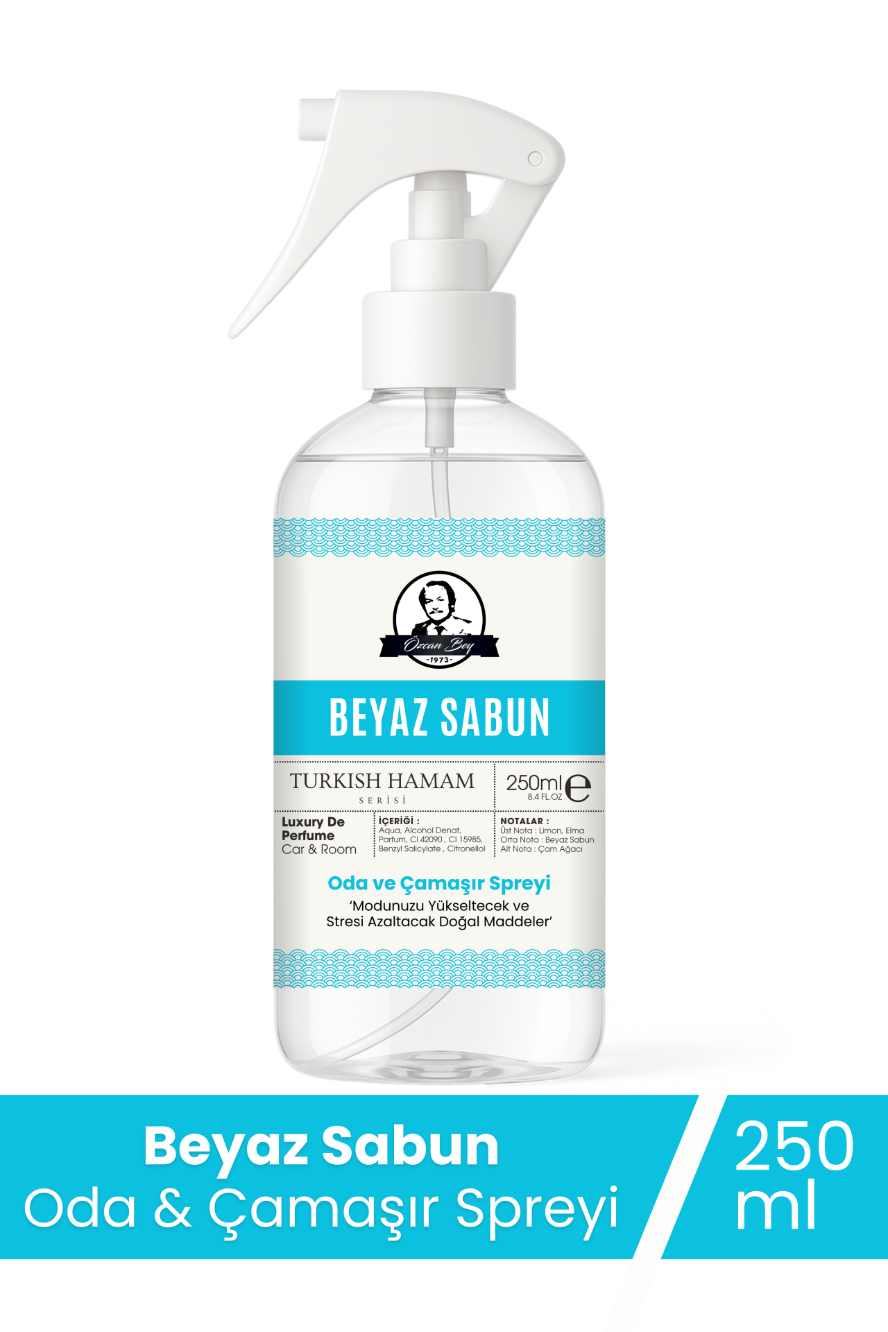 Beyaz Sabun Parfümlü Oda ve Çamaşır Spreyi 250ml Ortam ve Araba Kokusu