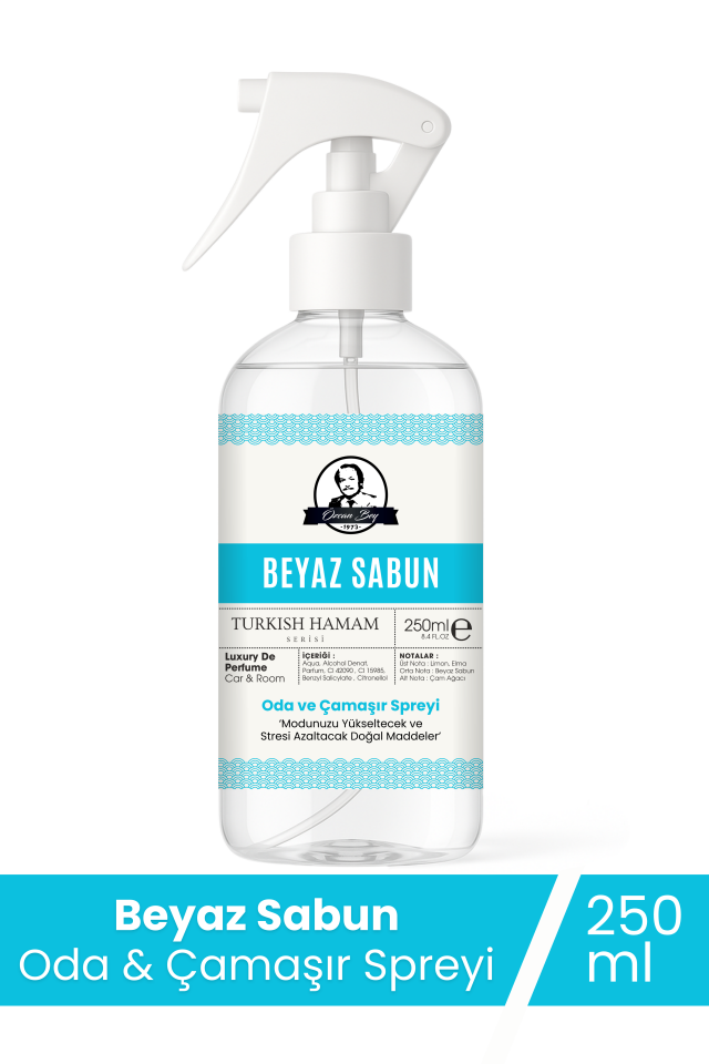 Beyaz Sabun Parfümlü Oda ve Çamaşır Spreyi 250ml Ortam ve Araba Kokusu