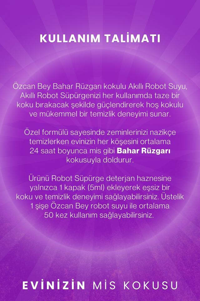 Bahar Rüzgarı Kokulu Akıllı Robot Süpürge Suyu, Mop Suyu Yüzey Temizleyici Robot Deterjanı 250ml