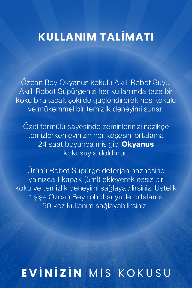 Okyanus Kokulu Akıllı Robot Süpürge Suyu, Mop Suyu Yüzey Temizleyici Robot Deterjanı 250ml