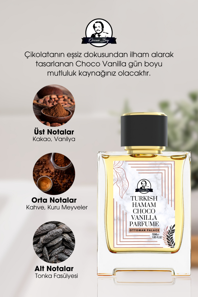Ottoman Serisi Çikolata Vanilya Kokulu Parfüm Choco Vanilla 55ml