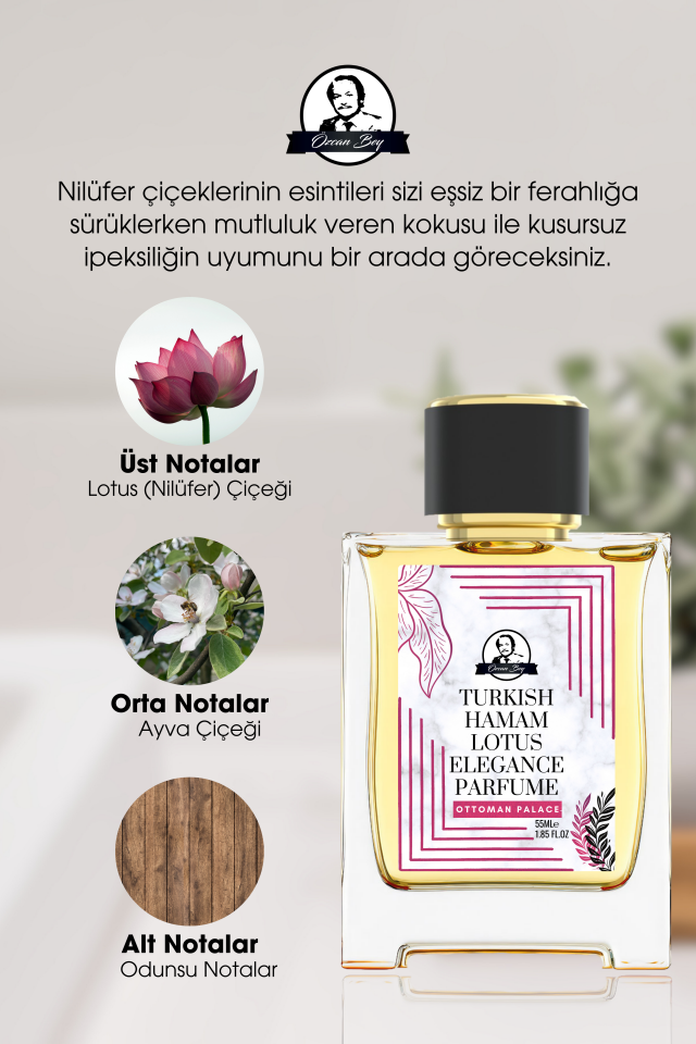Ottoman Serisi Nilüfer Çiçeği Kokulu Parfüm Lotus Elegance 55ml