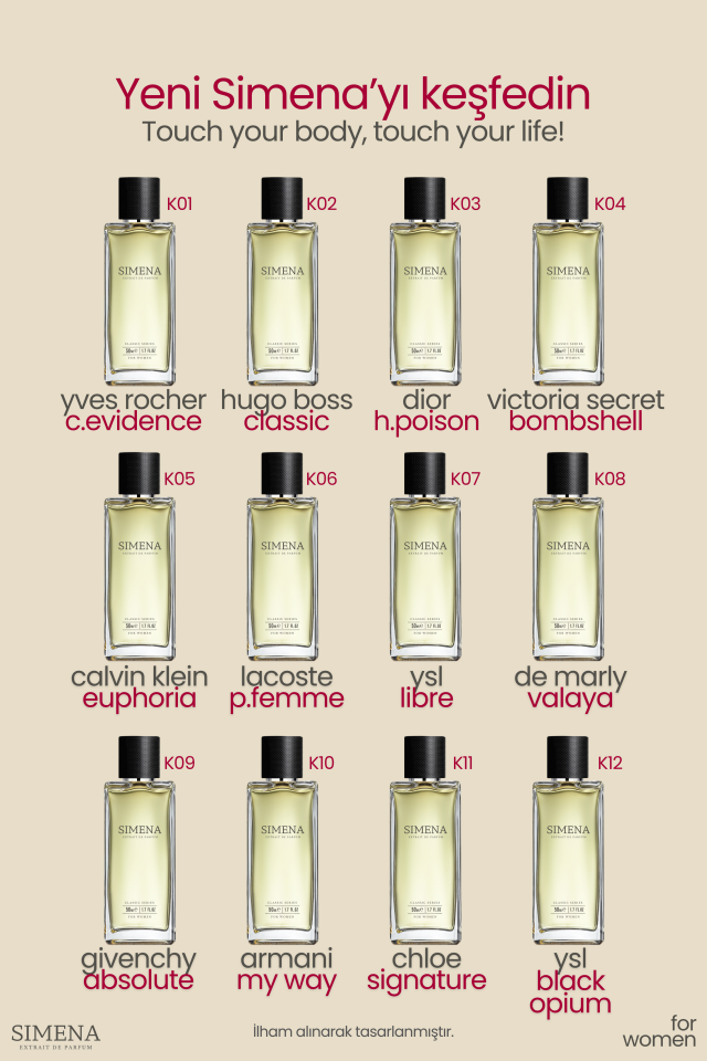 Simena K08 - Valaya Kadın Parfümü Çiçeksi Meyveli 50ml