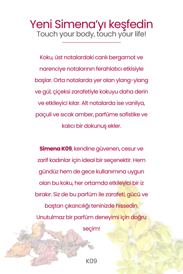 Simena K09 - Absolutely Kadın Parfümü Çiçeksi 50ml