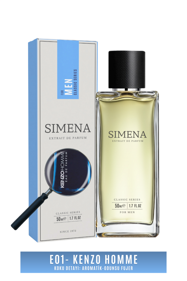 Simena E01 - Kenzo Homme Erkek Parfümü Aromatik Odunsu Fujer 50ml