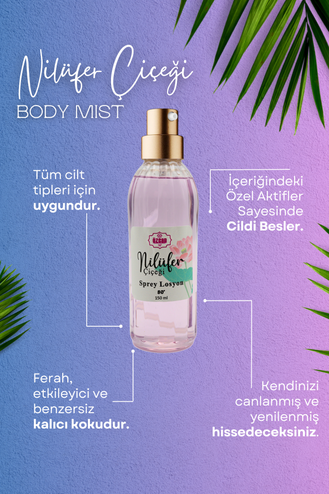 Nilüfer Çiçeği Kadın Saç Ve Vücut Spreyi Lotus Dreams Body Mist 150ml