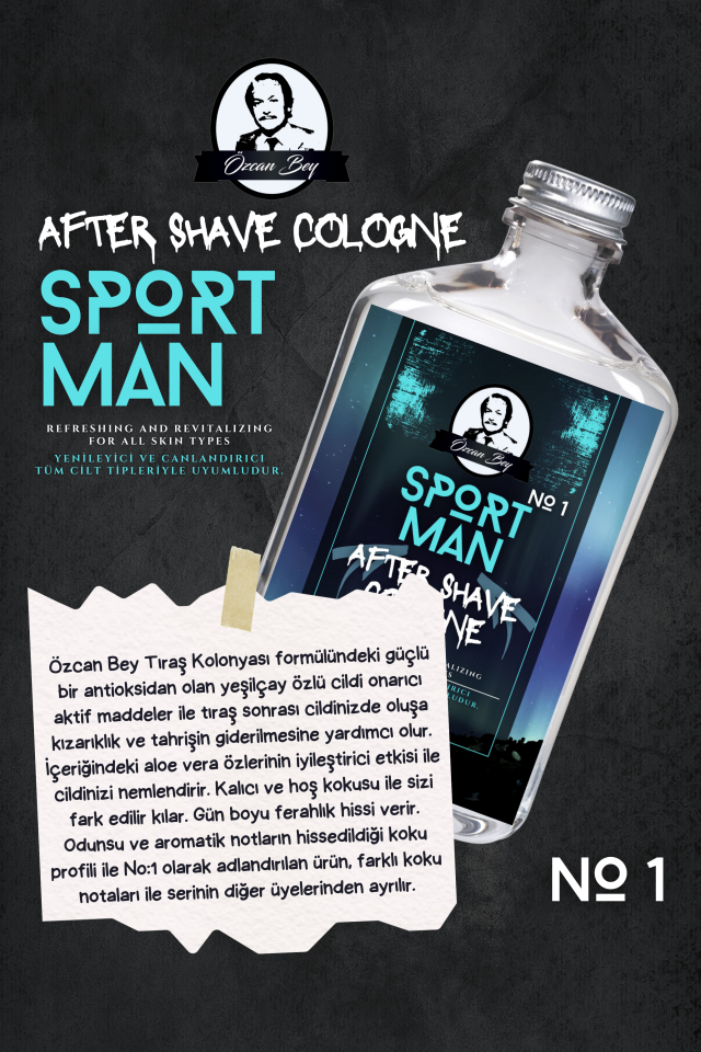 After Shave Serisi Sport Man No.1 Tıraş Sonrası Tahrişi Önleyici ve Nemlendirici Kolonya 200ml