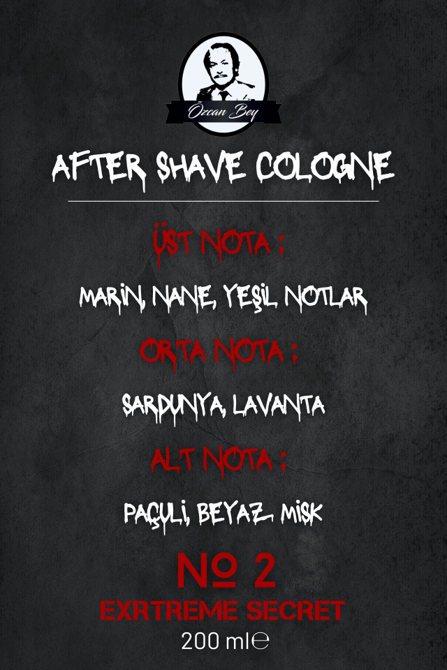 After Shave Serisi Extreme Secret No.2 Tıraş Sonrası Tahrişi Önleyici ve Nemlendirici Kolonya 200ml