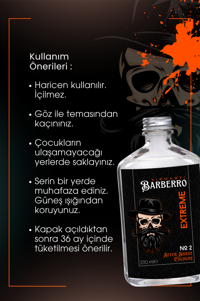 After Shave Serisi Extreme No.2 Tıraş Sonrası Tahrişi Önleyici ve Nemlendirici Kolonya 200ml