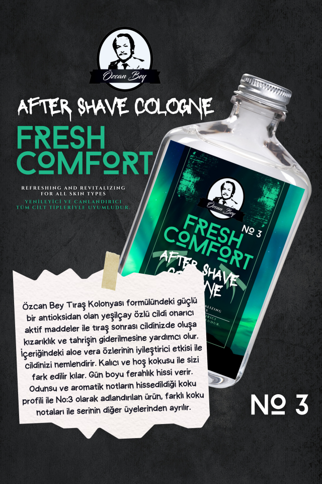 After Shave Serisi Fresh Comfort No.3 Tıraş Sonrası Tahrişi Önleyici ve Nemlendirici Kolonya 200ml
