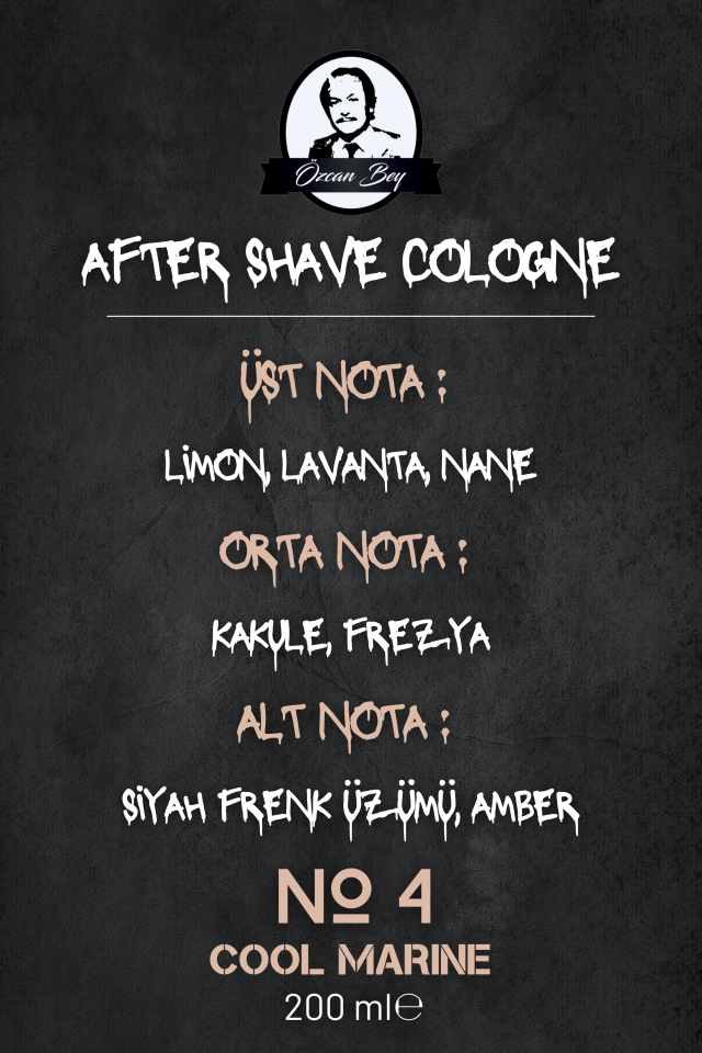 After Shave Serisi Cool Marine No.4 Tıraş Sonrası Tahrişi Önleyici ve Nemlendirici Kolonya 200ml