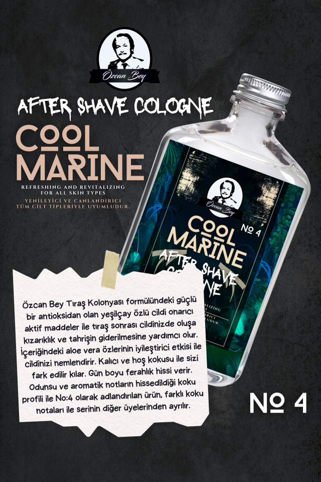 After Shave Serisi Cool Marine No.4 Tıraş Sonrası Tahrişi Önleyici ve Nemlendirici Kolonya 200ml