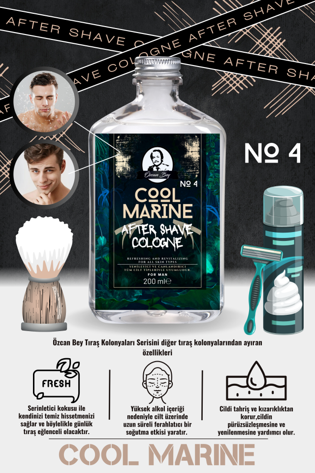 After Shave Serisi Golden Touch No.5 Tıraş Sonrası Tahrişi Önleyici ve Nemlendirici Kolonya 200ml