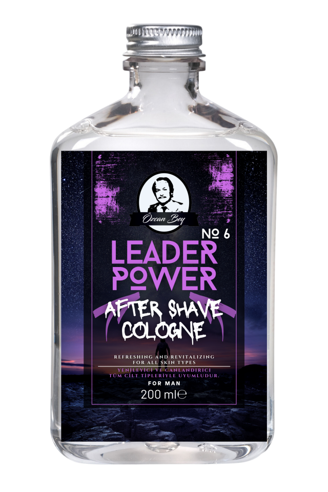 After Shave Serisi Leader Power No.6 Tıraş Sonrası Tahrişi Önleyici ve Nemlendirici Kolonya 200ml