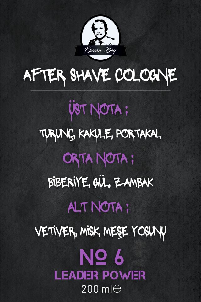 After Shave Serisi Leader Power No.6 Tıraş Sonrası Tahrişi Önleyici ve Nemlendirici Kolonya 200ml