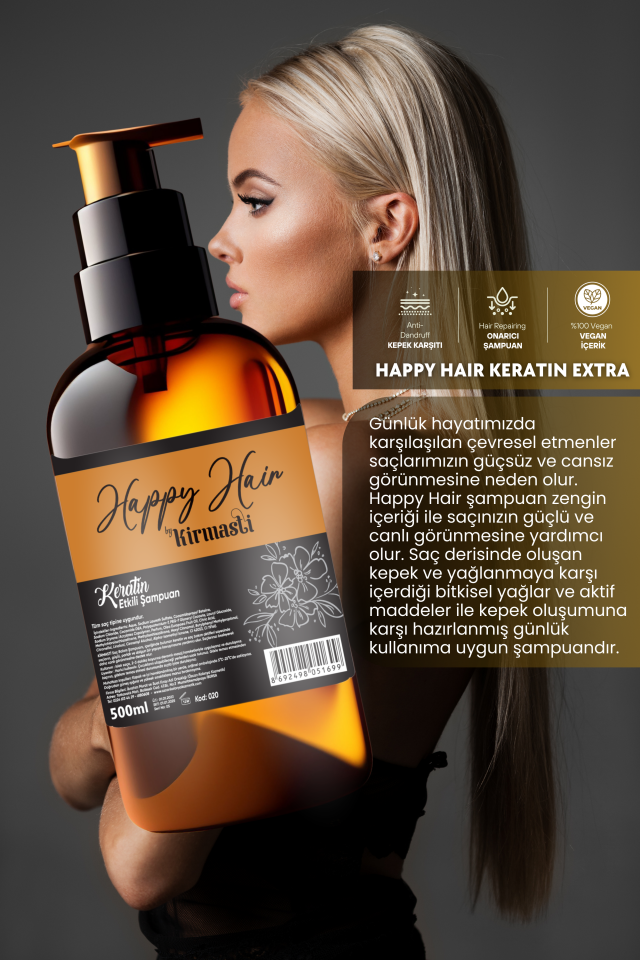 Saç Dökülmesine Karşı Saç Bakım Şampuanı Biotin Ve Keratin Özlü Onarıcı Ve Yenileyici Şampuan 500 ml