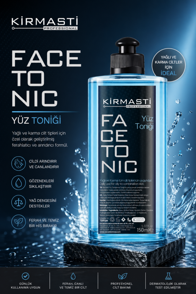Yüz Temizleme Toniği Ve Akne Karşıtı Makyaj Temizleme Arındırıcı Toniği Yağ Dengeleyici Tonik 150ml