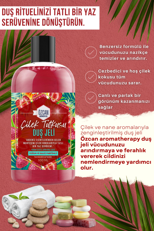 Çilek Tutkusu Strawberry Fruits Çilek Kokulu Nemlendirici Banyo ve Duş Jeli 500ml