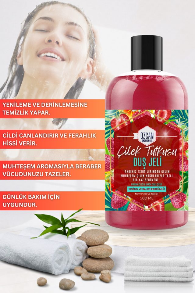 Çilek Tutkusu Strawberry Fruits Çilek Kokulu Nemlendirici Banyo ve Duş Jeli 500ml