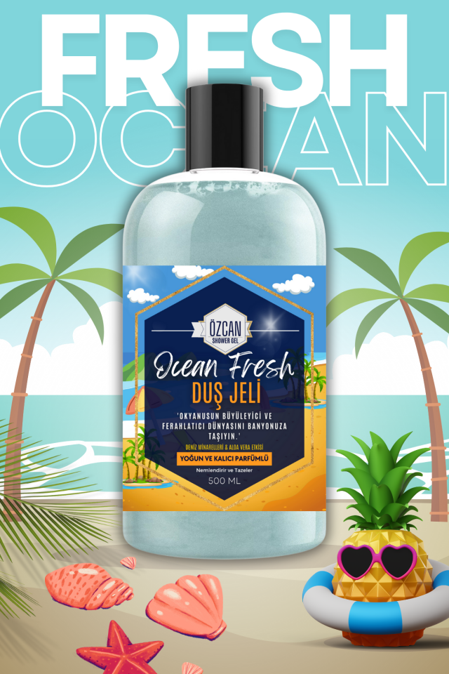Ocean Fresh Mentol Etkili Okyanus Ferahlığı Kokulu Nemlendirici Banyo ve Duş Jeli 500ml