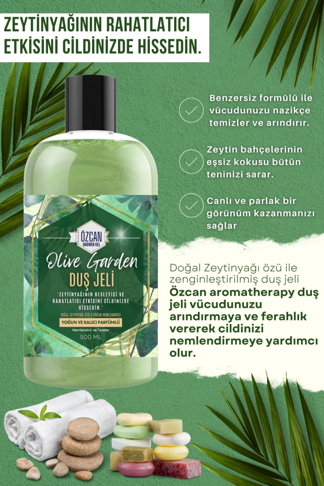Olive Garden Doğal Zeytinyağlı Hamam Kokulu Zeytinyağı Özlü Nemlendirici Banyo ve Duş Jeli 500ml