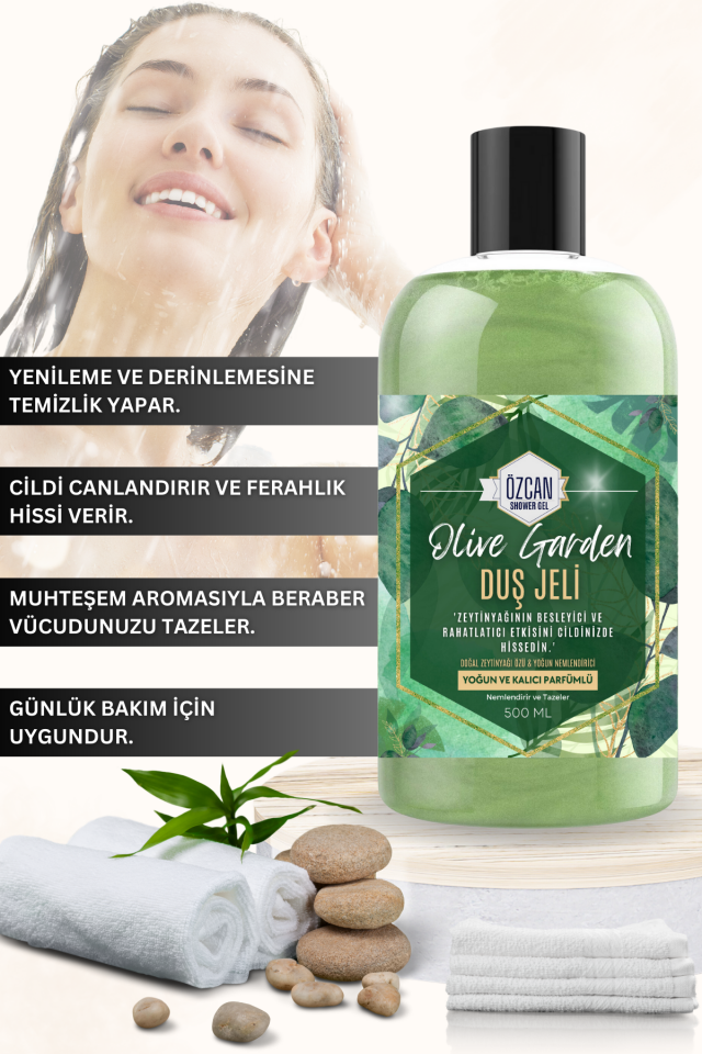 Olive Garden Doğal Zeytinyağlı Hamam Kokulu Zeytinyağı Özlü Nemlendirici Banyo ve Duş Jeli 500ml