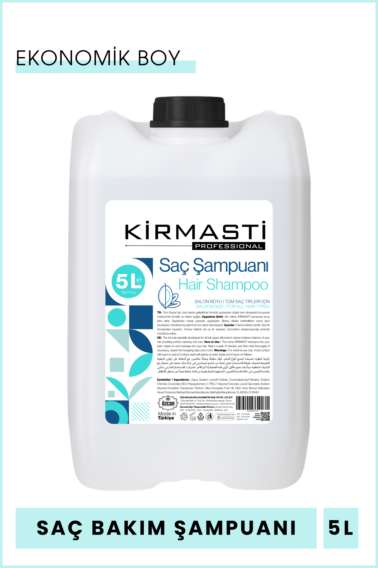 Bitki Özlü Onarıcı Saç Bakım Şampuanı 5 Litre Prokeratin Hair Shampoo Avantajlı Ekonomik Boy 5000ml