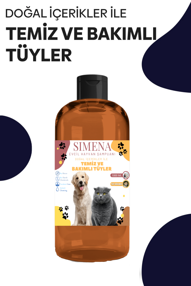 Hayvan Tüy Dökülmesi Ve Topaklanma Önleyici Arındırıcı Kedi Köpek Şampuanı 1 Litre Avantaj Boy
