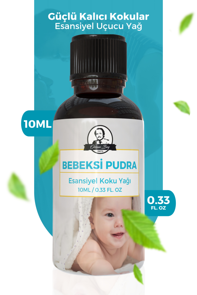 Bebeksi Pudra Kokulu Esansiyel Uçucu Koku Pudra Yağı Buhurdanlık Yağı Difüzör Esansı Küre 10ml