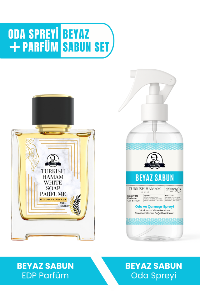 Ottoman Serisi Beyaz Sabun Kokulu Parfüm White Soap 55ml Ve Beyaz Sabun Oda Spreyi 250ml