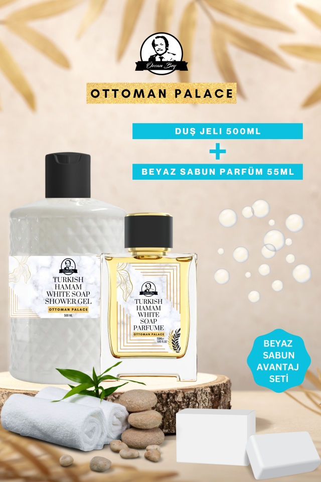 Ottoman Serisi Beyaz Sabun Kokulu Parfüm White Soap 55ml Ve Beyaz Sabun Duş Jeli 500ml