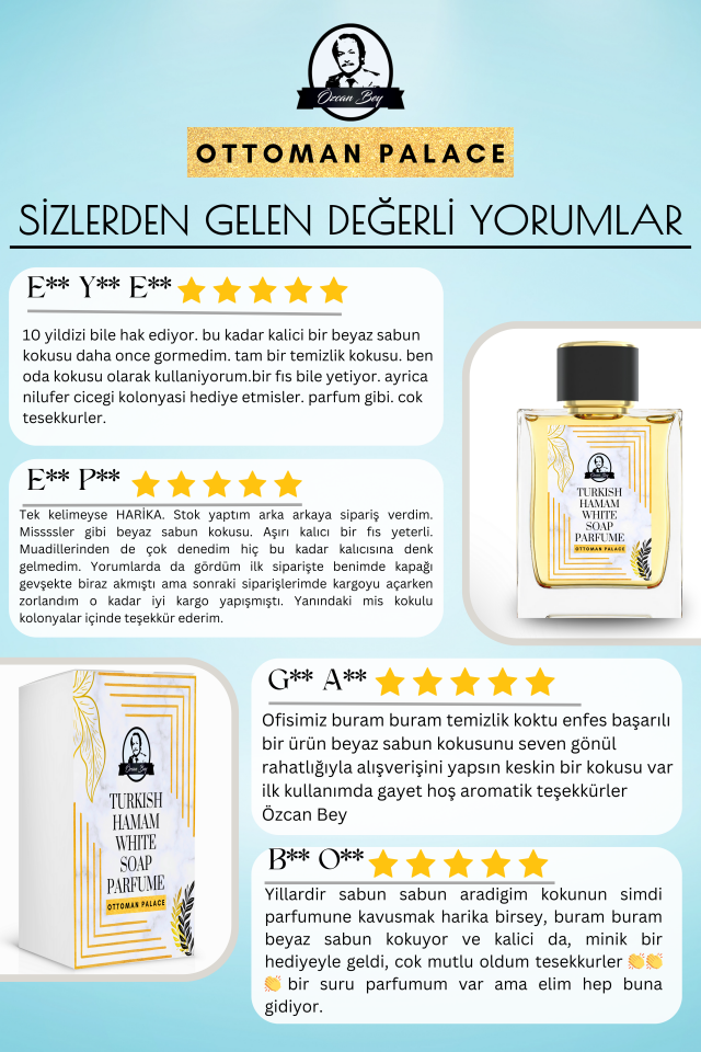 Ottoman Serisi Beyaz Sabun Kokulu Parfüm White Soap 55ml Ve Beyaz Sabun Kolonyası 900ml