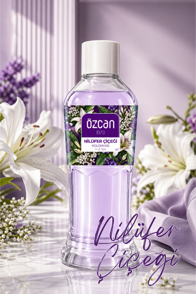Premium Seri Nilüfer Çiçeği Kolonyası, Ferahlatıcı ve Serinletici Kolonya Perfumed Cologne Pet Şişe 400ml