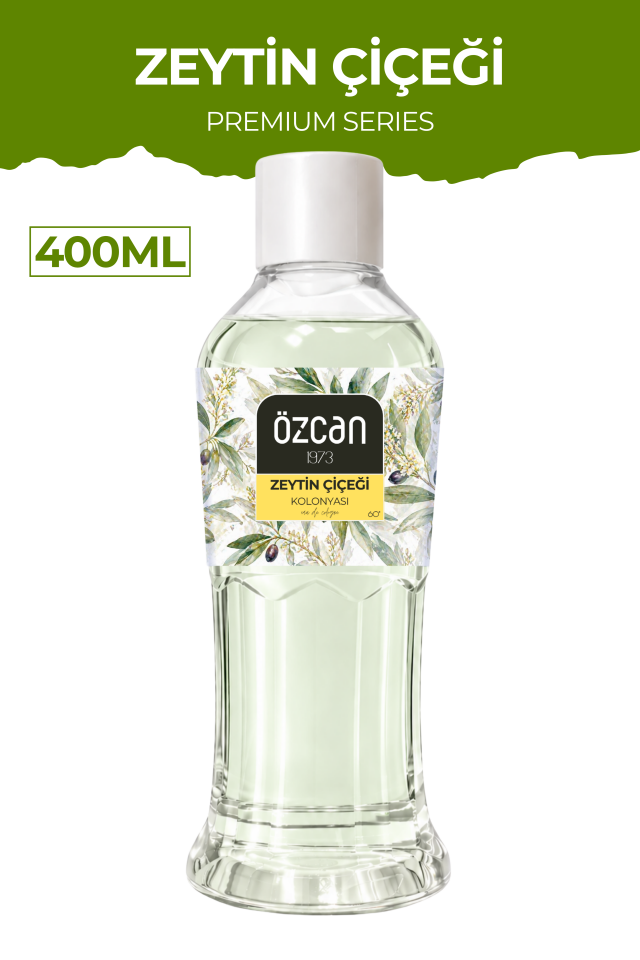 Premium Seri Zeytin Çiçeği Kolonyası, Ferahlatıcı ve Serinletici Kolonya Perfumed Cologne Pet Şişe 400ml