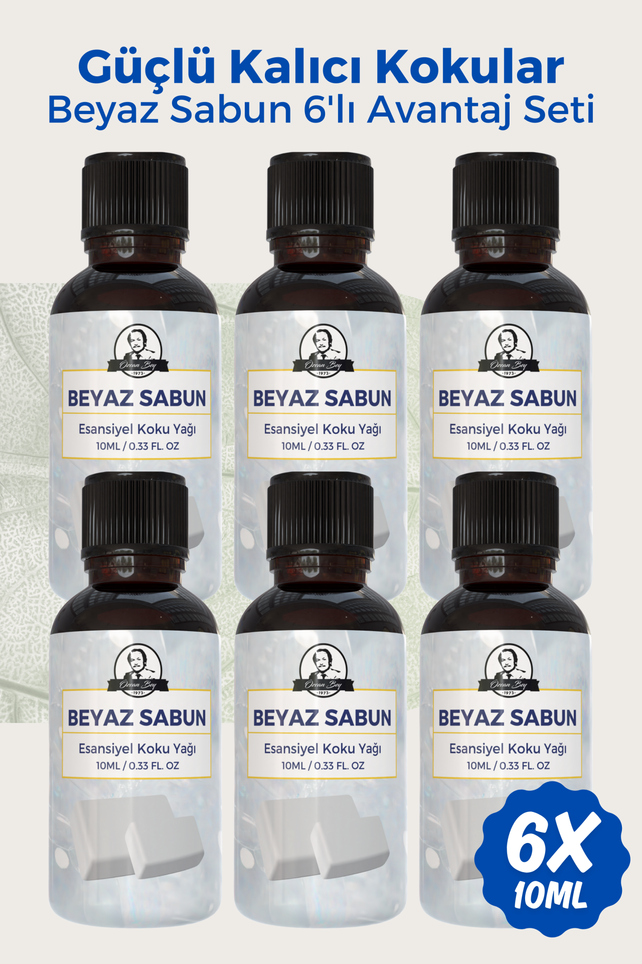 Beyaz Sabun Avantaj Seti Saf Esansiyel Uçucu Yağ Buhurdanlık Yağı Difüzör Esansı Aromaterapi 6x 10ml