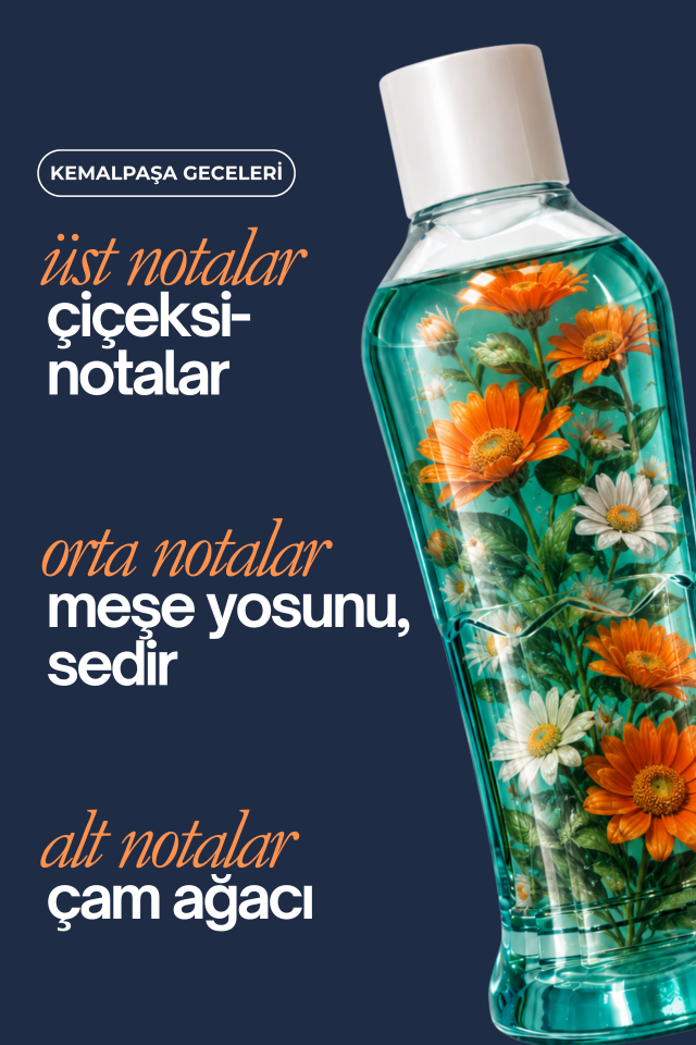 Premium Seri Kemalpaşa Geceleri Kolonyası, Ferahlatıcı ve Serinletici Kolonya Perfumed Cologne Pet Şişe 400ml