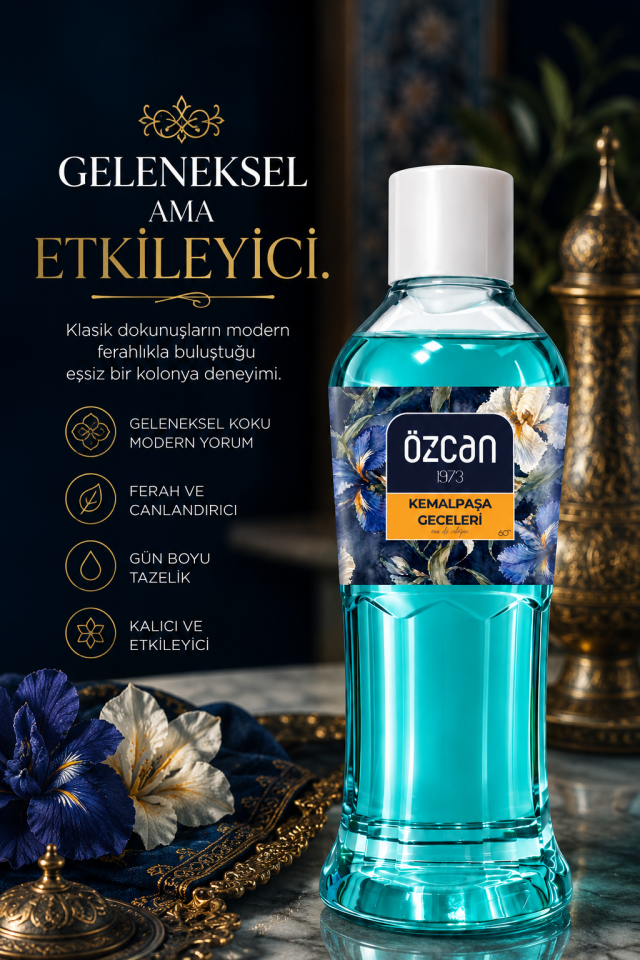 Premium Seri Kemalpaşa Geceleri Kolonyası, Ferahlatıcı ve Serinletici Kolonya Perfumed Cologne Pet Şişe 400ml