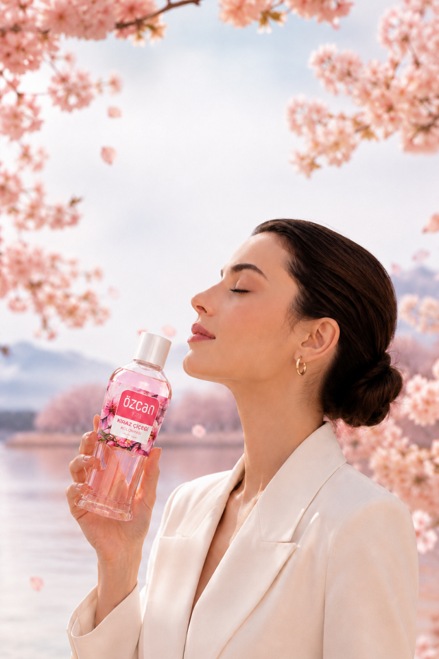 Premium Seri Kiraz Çiçeği Kolonyası, Ferahlatıcı ve Serinletici Kolonya Perfumed Cologne Pet Şişe 400ml
