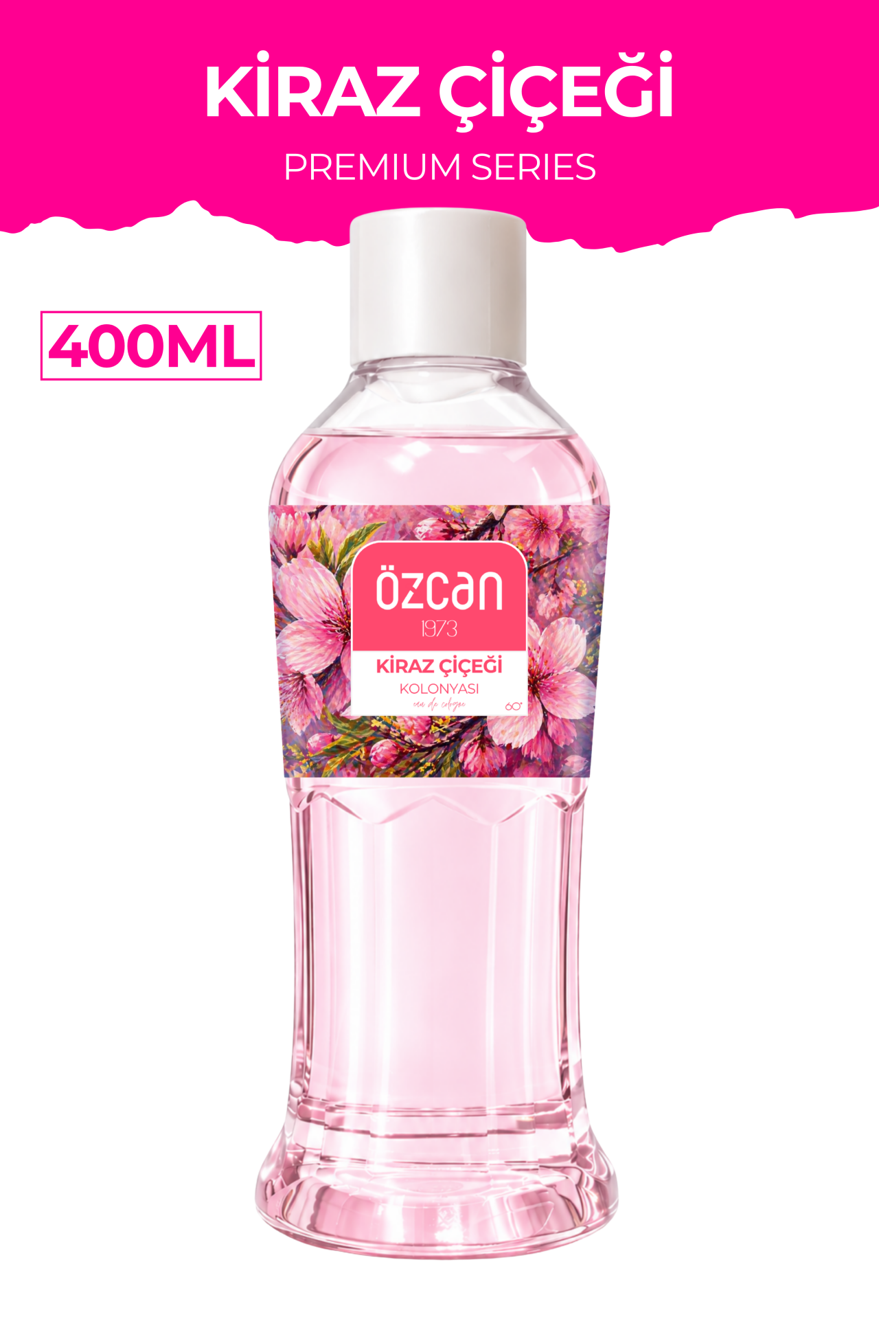 Premium Seri Kiraz Çiçeği Kolonyası, Ferahlatıcı ve Serinletici Kolonya Perfumed Cologne Pet Şişe 400ml