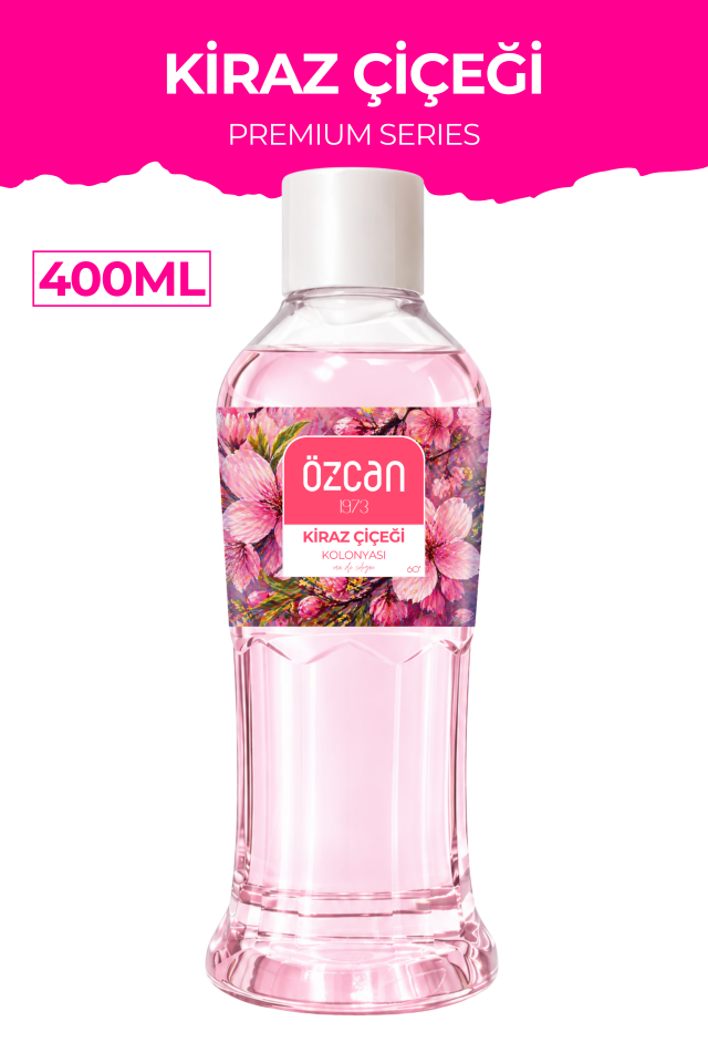 Premium Seri Kiraz Çiçeği Kolonyası, Ferahlatıcı ve Serinletici Kolonya Perfumed Cologne Pet Şişe 400ml